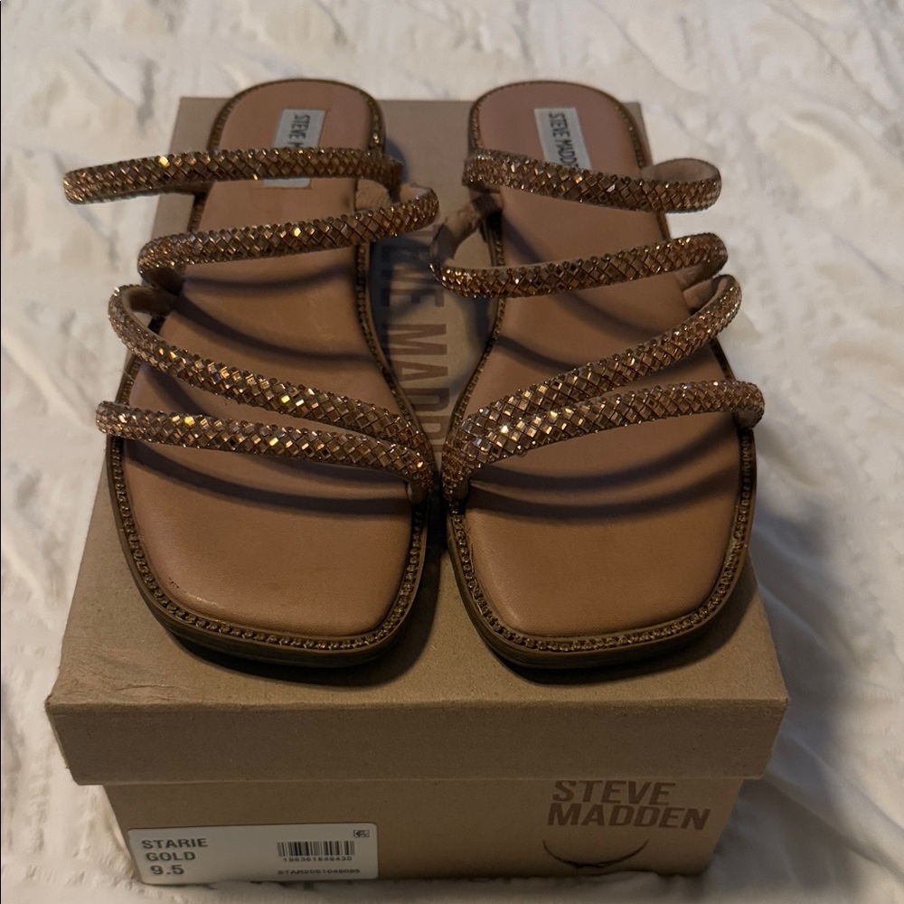 Steve Madden Gold Strappy Sandals